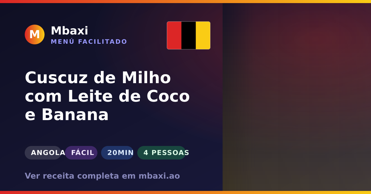 Cuscuz de Milho com Leite de Coco e Banana