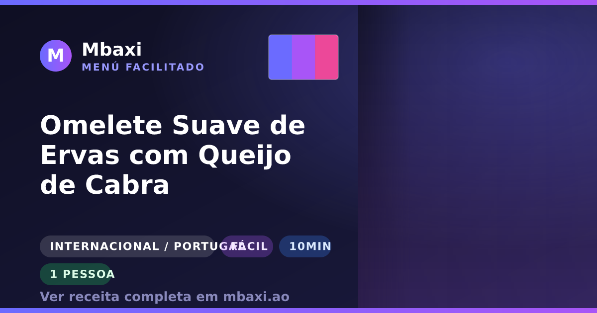 Omelete Suave de Ervas com Queijo de Cabra
