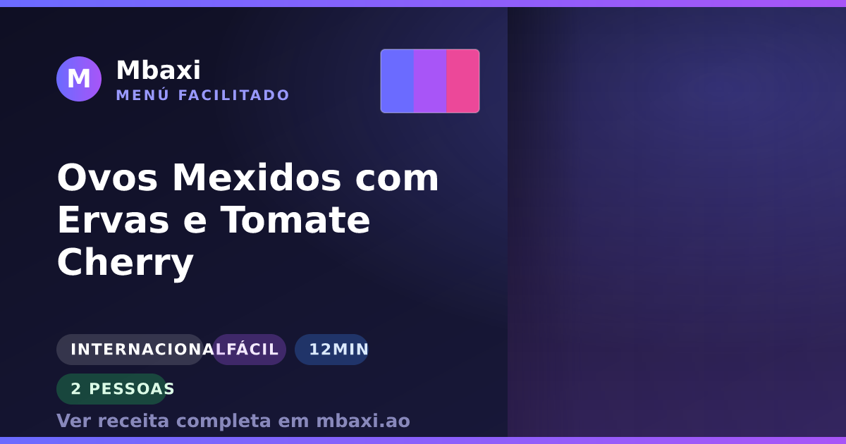 Ovos Mexidos com Ervas e Tomate Cherry
