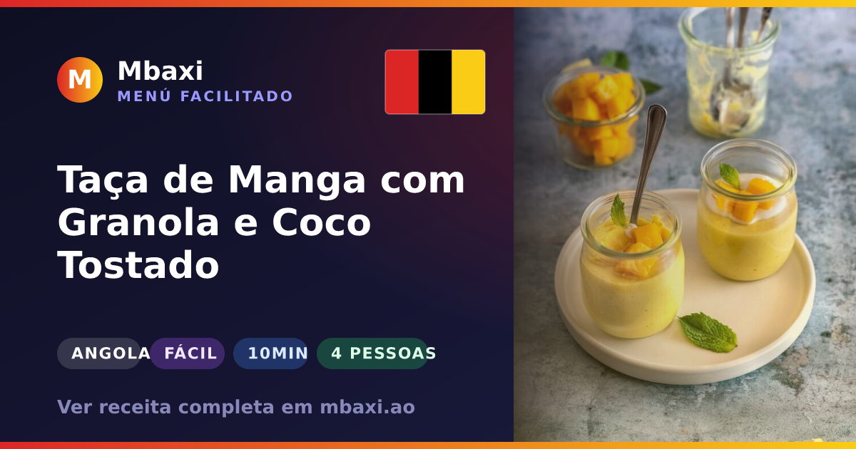 Taça de Manga com Granola e Coco Tostado