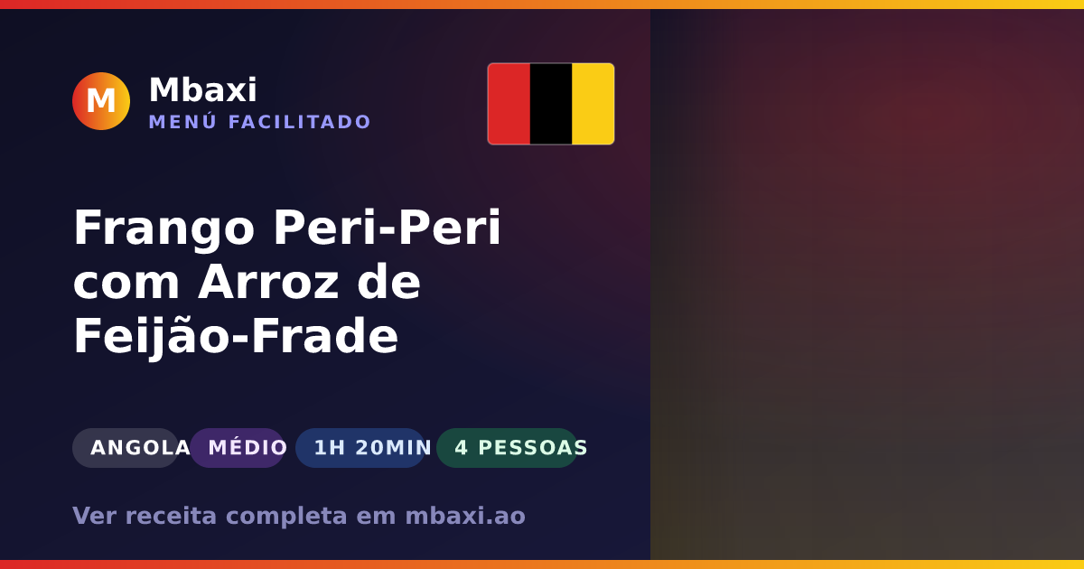 Frango Peri-Peri com Arroz de Feijão-Frade