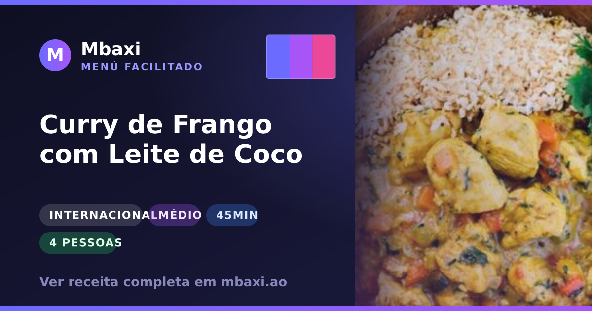Curry de Frango com Leite de Coco