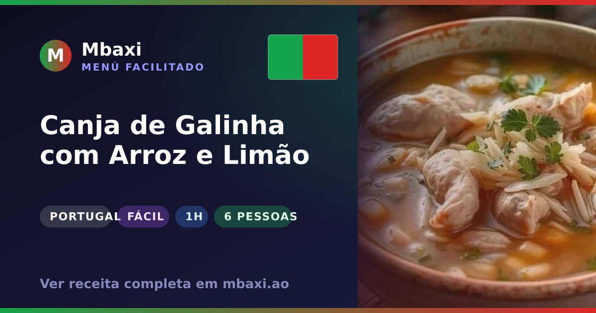 Canja de Galinha com Arroz e Limão